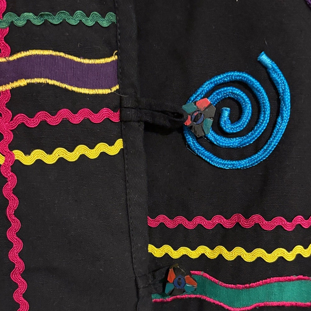 Vtg New Directions Women Funky colorful Abstract embroidered blazer jacket Small - Picture 6 of 8